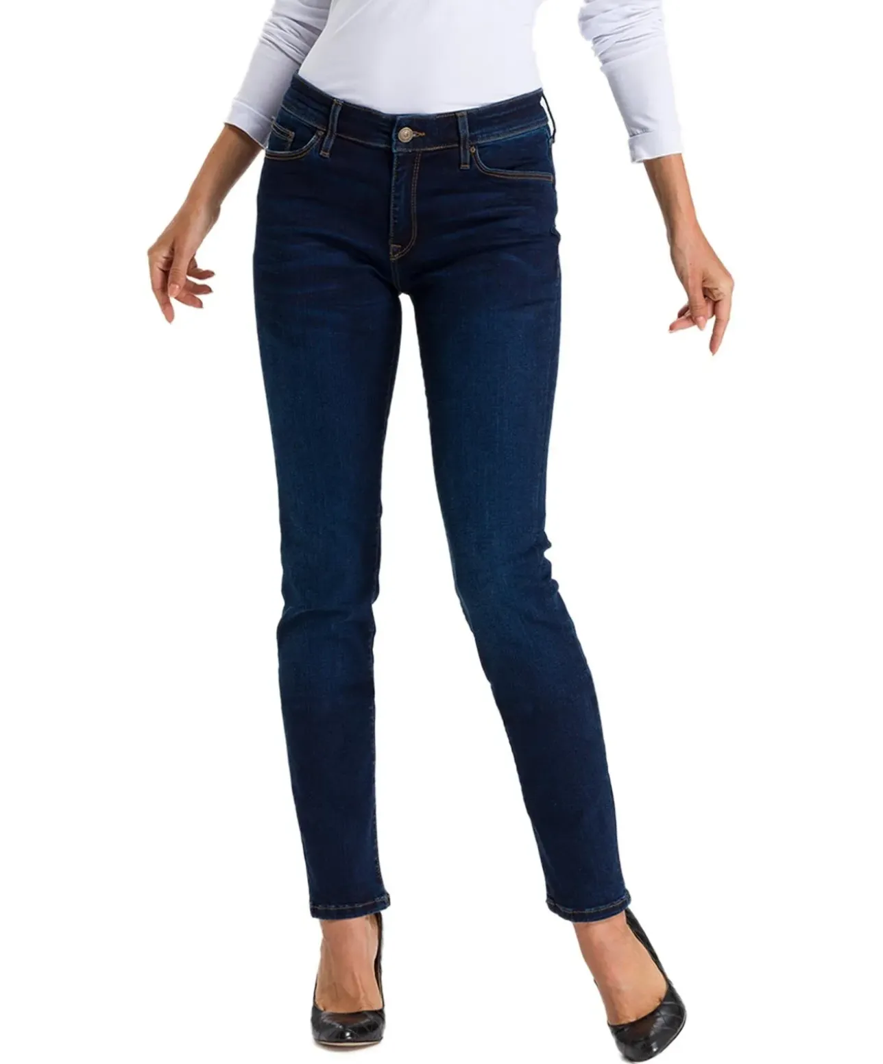 Cross Jeans Anya - Slim fit Jeans in Dark Blue Färbung