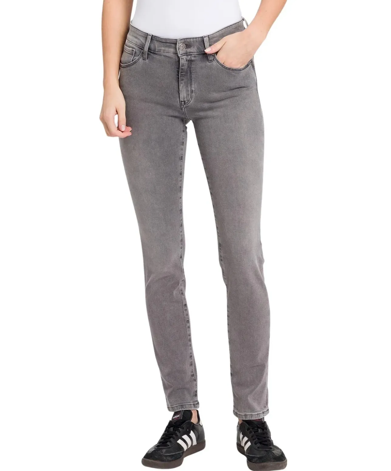 Cross Jeans Anya in Hellgrau mit hoher Taille
