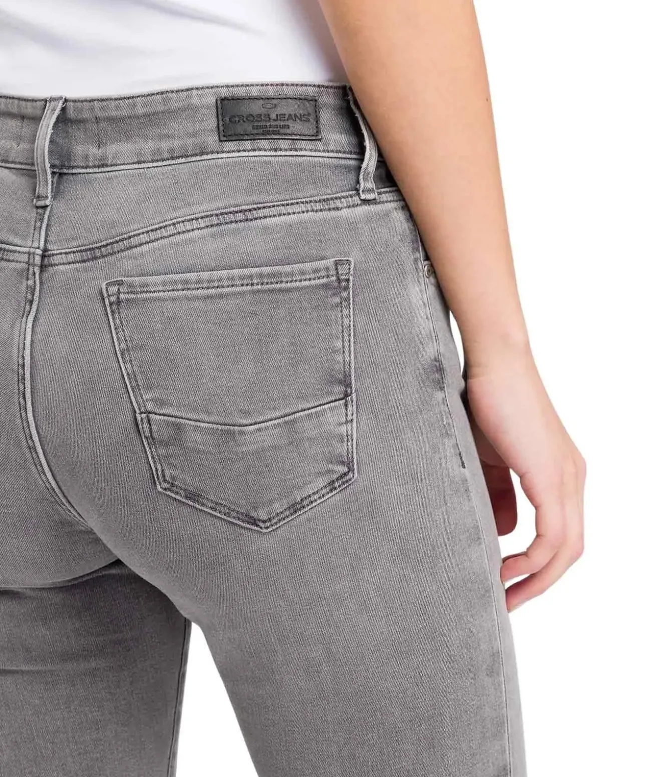 Cross Jeans Anya in Hellgrau mit hoher Taille