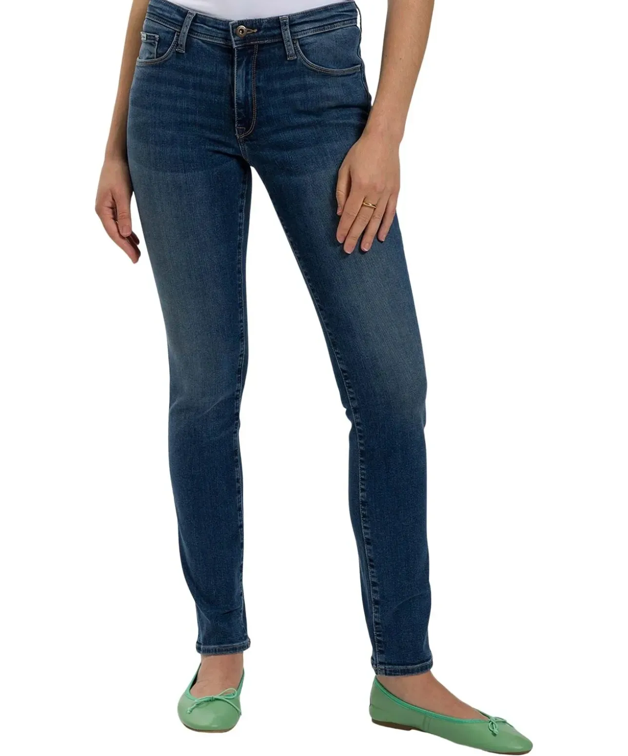 Cross Jeans Anya in Mittelblau mit hohem Bund