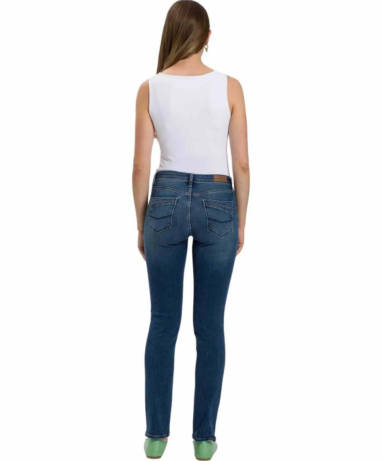 Cross Jeans Anya in Mittelblau mit hohem Bund