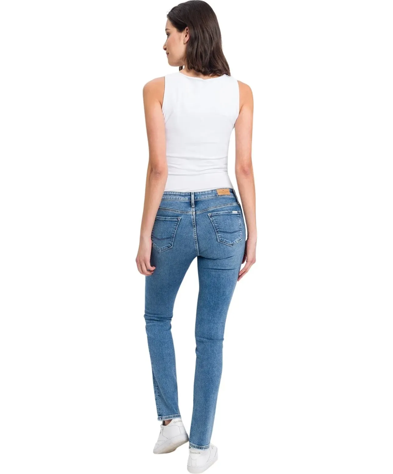 Cross Jeans Anya mit hohem Bund in Mittelblau
