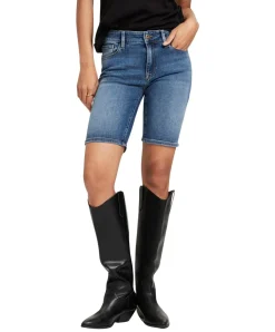 Cross Jeans Anya Short mit hohem Bund in Mittelblau