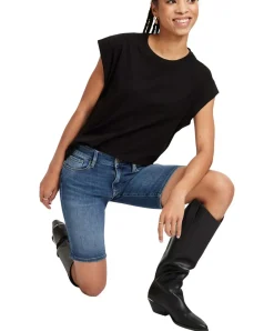 Cross Jeans Anya Short mit hohem Bund in Mittelblau
