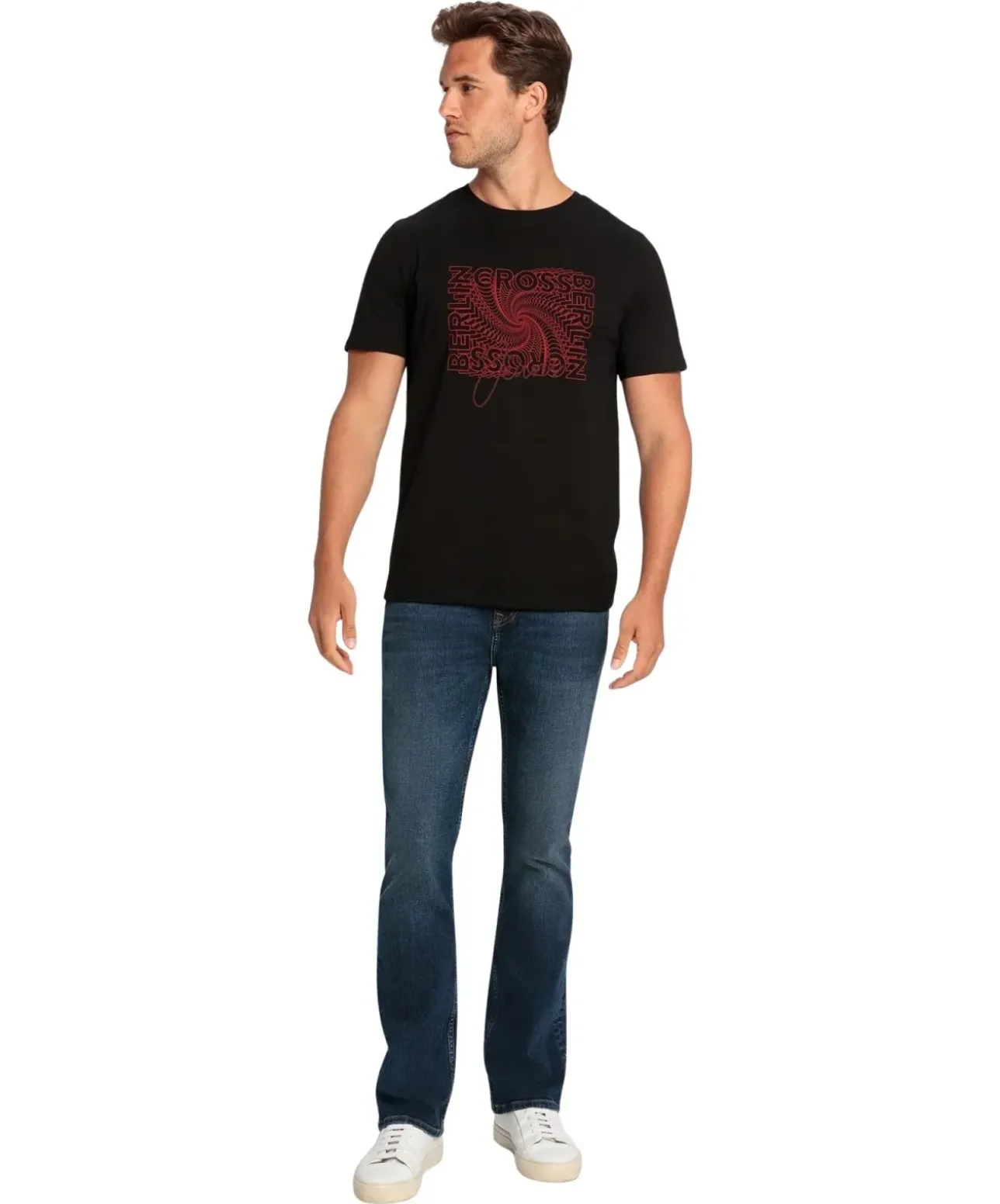 Cross Jeans Bootcut in dunkelblau mit ausgestellten Bein