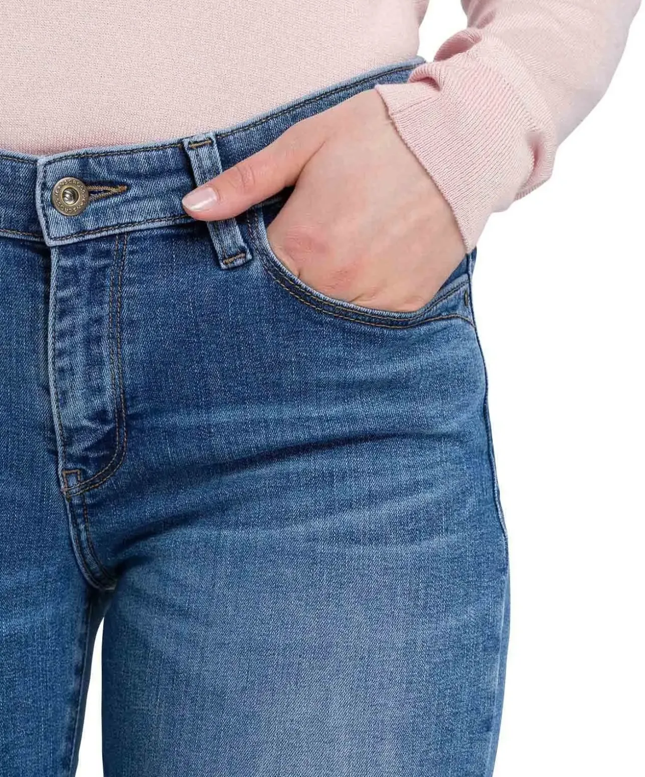 Cross Jeans Bootcut Lauren mit High Waist in Mittelblau