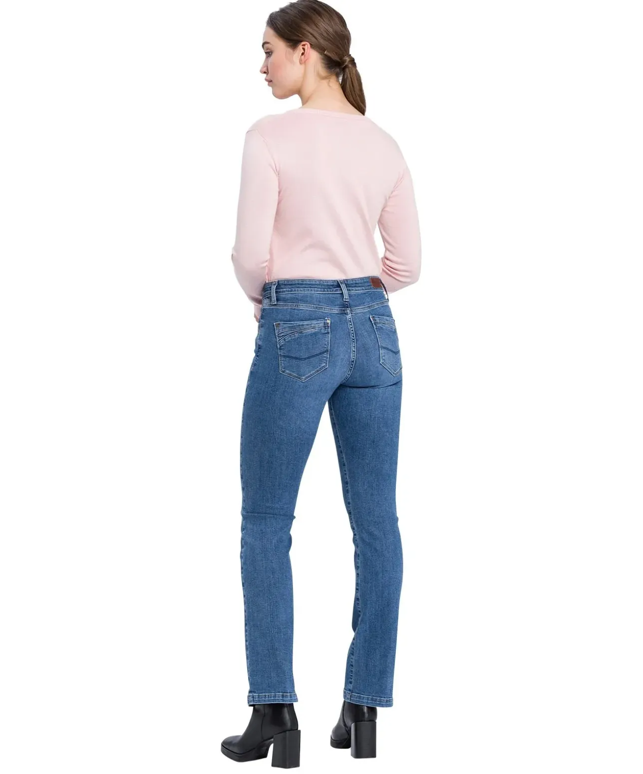 Cross Jeans Bootcut Lauren mit High Waist in Mittelblau