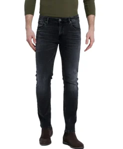 Cross Jeans Damien mit Slim Fit in Schwarzer Used-Optik