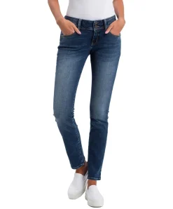 Cross Jeans Regular Fit Loie in Dark Blue mit Doppelknopf