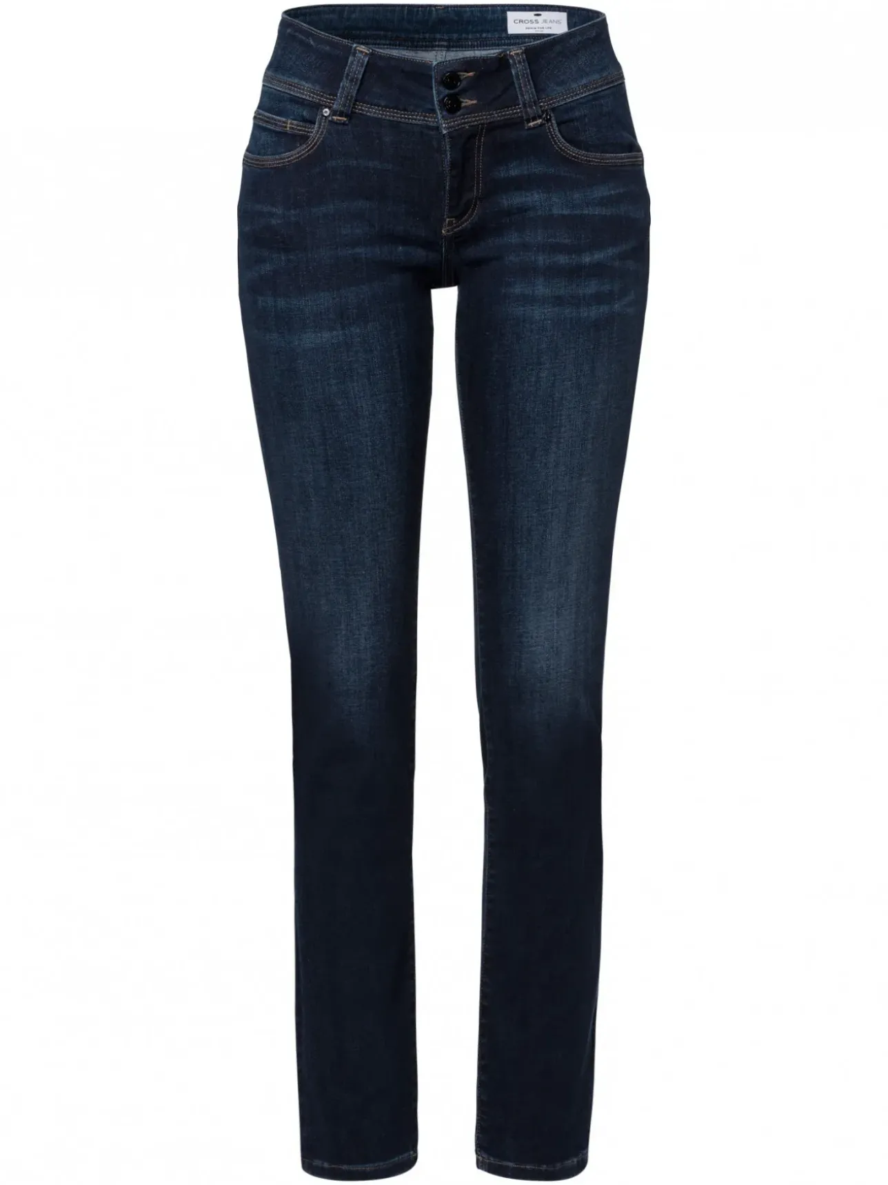 Cross Jeans Regular Fit Loie mit Doppelknopf in Dark Blue