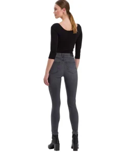 Cross Jeans Skinny Fit Judy in Dunkelgrau mit High Waist