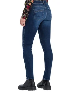 Cross Jeans Slim Fit Anya in mittelblaue mit High Waist