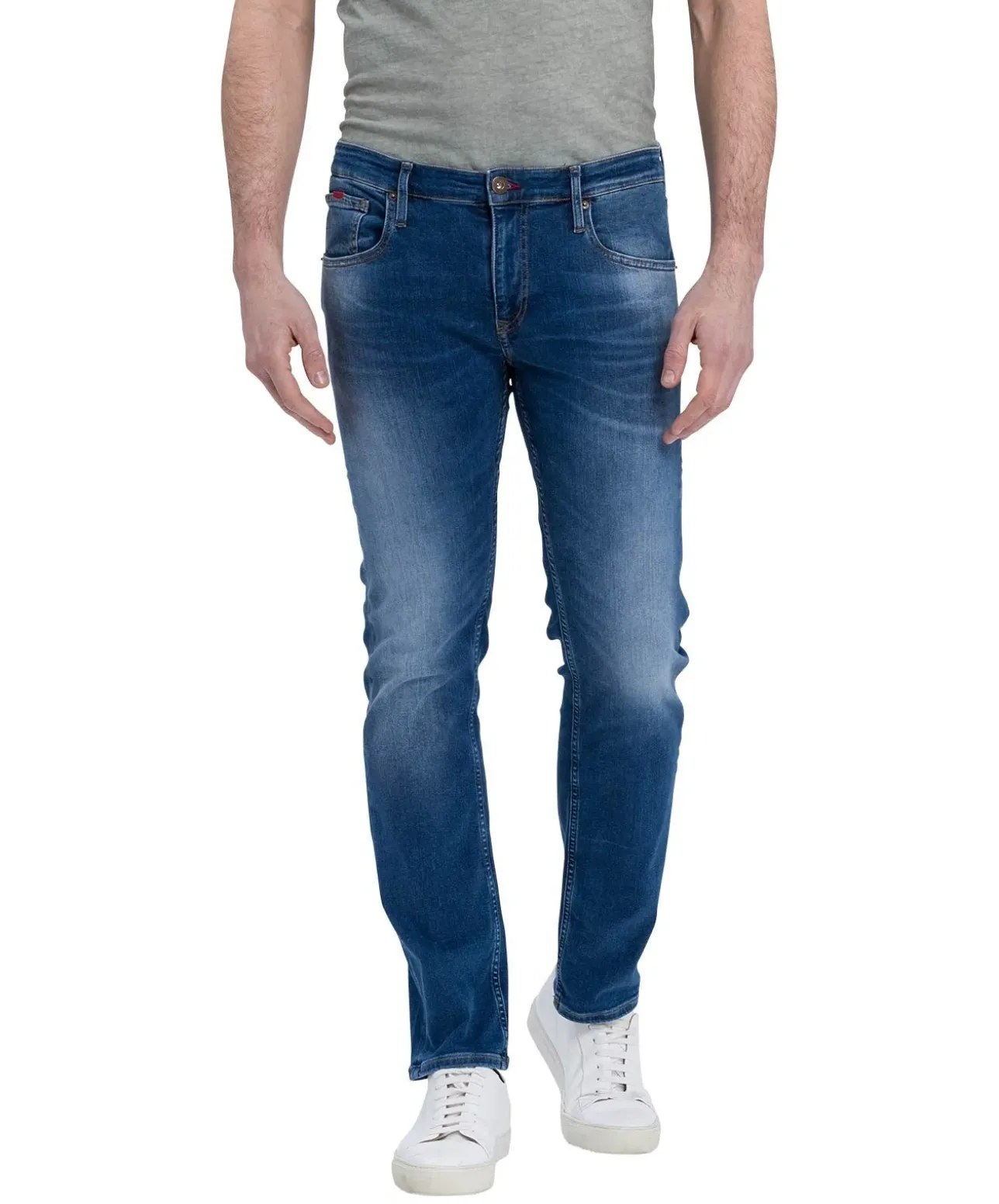 Cross Jeans Slim Fit Damien aus mittelblauem X-Treme Flex Denim