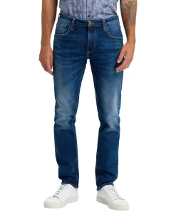 Cross Jeans Slim Fit Damien in Indigo Used-Optik
