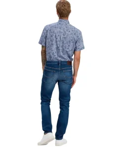 Cross Jeans Slim Fit Damien in Indigo Used-Optik