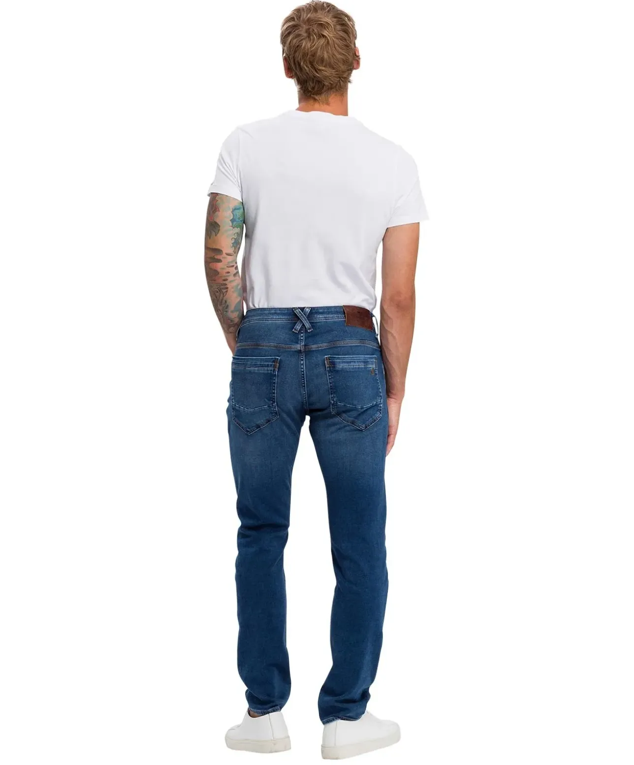 Cross Jeans Slim Fit Jimi aus mittelblauem Sweat Denim