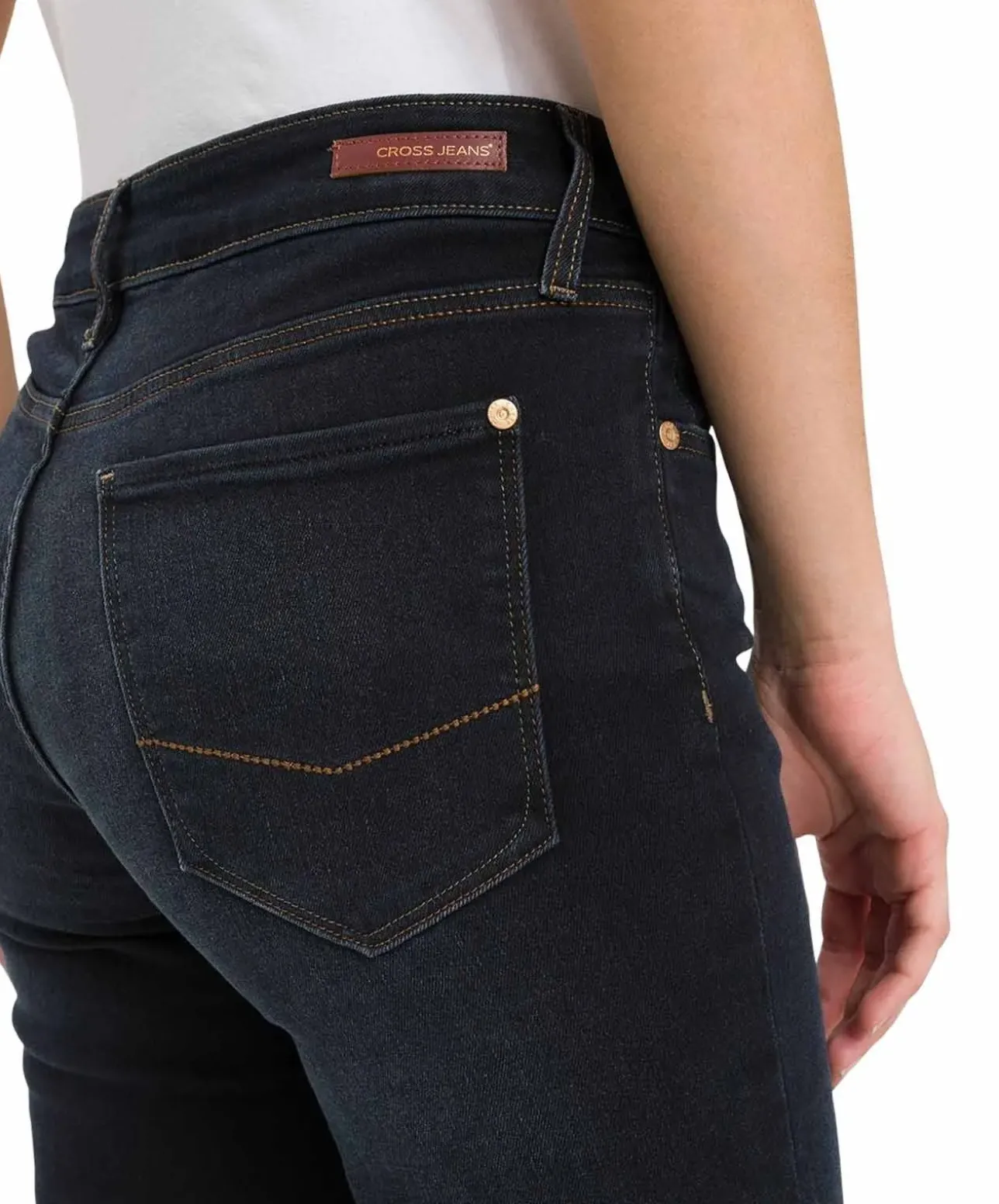 CROSS Jeans Straight Leg Rose in Blue Black Used