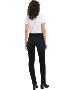 CROSS Jeans Straight Leg Rose in Blue Black Used