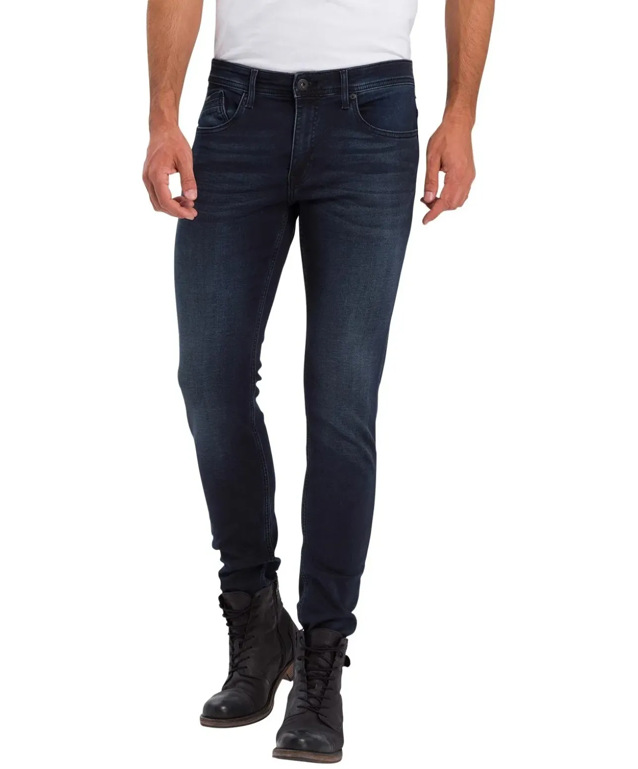Cross Jeans Tapered Fit Jimi aus blauem Sweat Denim