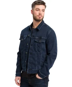 CROSS Jeansjacke mit Regular Fit in Schwarzblau