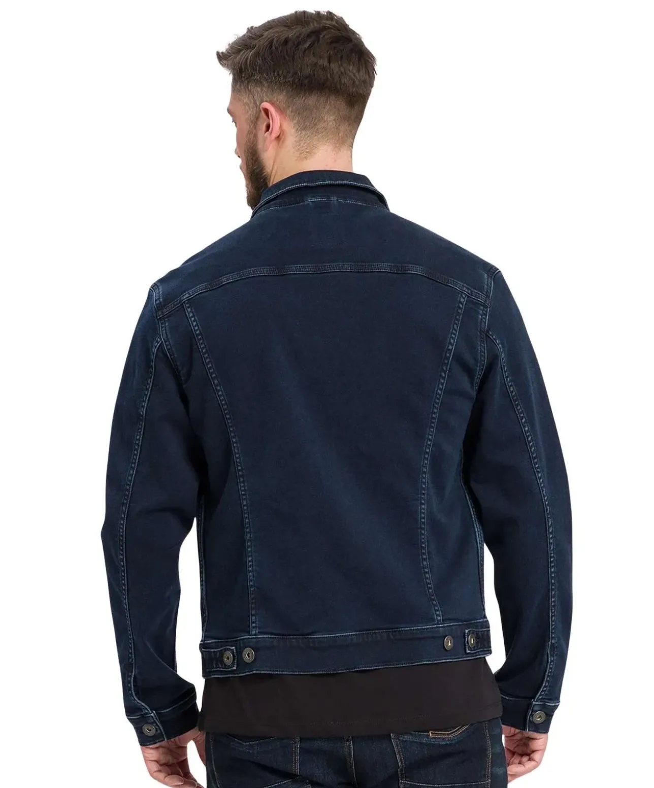 CROSS Jeansjacke mit Regular Fit in Schwarzblau