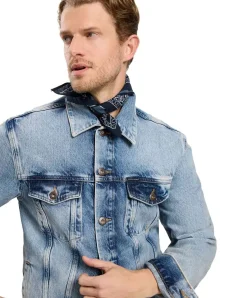 CROSS Jeansjacke mit Regular Fit in hellblauer Waschung