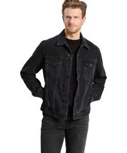 CROSS Jeansjacke mit Regular Fit in schwarzer-Waschung