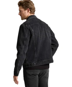 CROSS Jeansjacke mit Regular Fit in schwarzer-Waschung