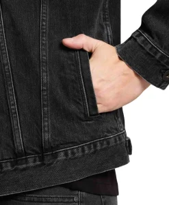 CROSS Jeansjacke mit Regular Fit in schwarzer-Waschung