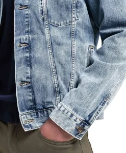 Cross Jeansjacke Regular Fit in blauer Used-Optik