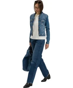 Cross Jeansjacke Slim Fit in Mittelblau