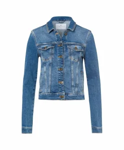 Cross Jeansjacke Slim Fit in Mittelblau