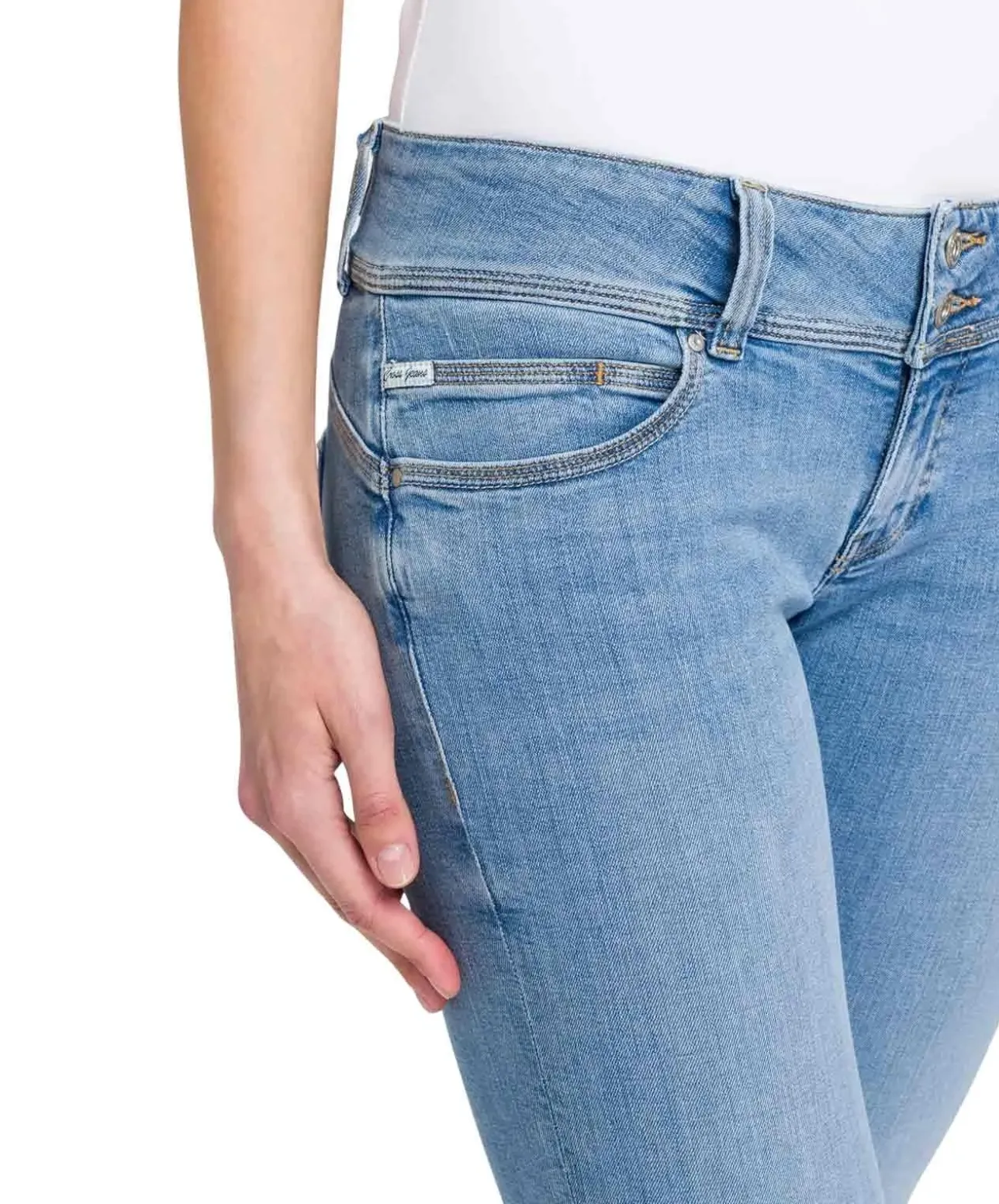 Cross Loie Jeans in Hellblau mit Doppelknopf-Verschluss