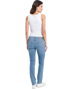 Cross Loie Jeans in Hellblau mit Doppelknopf-Verschluss