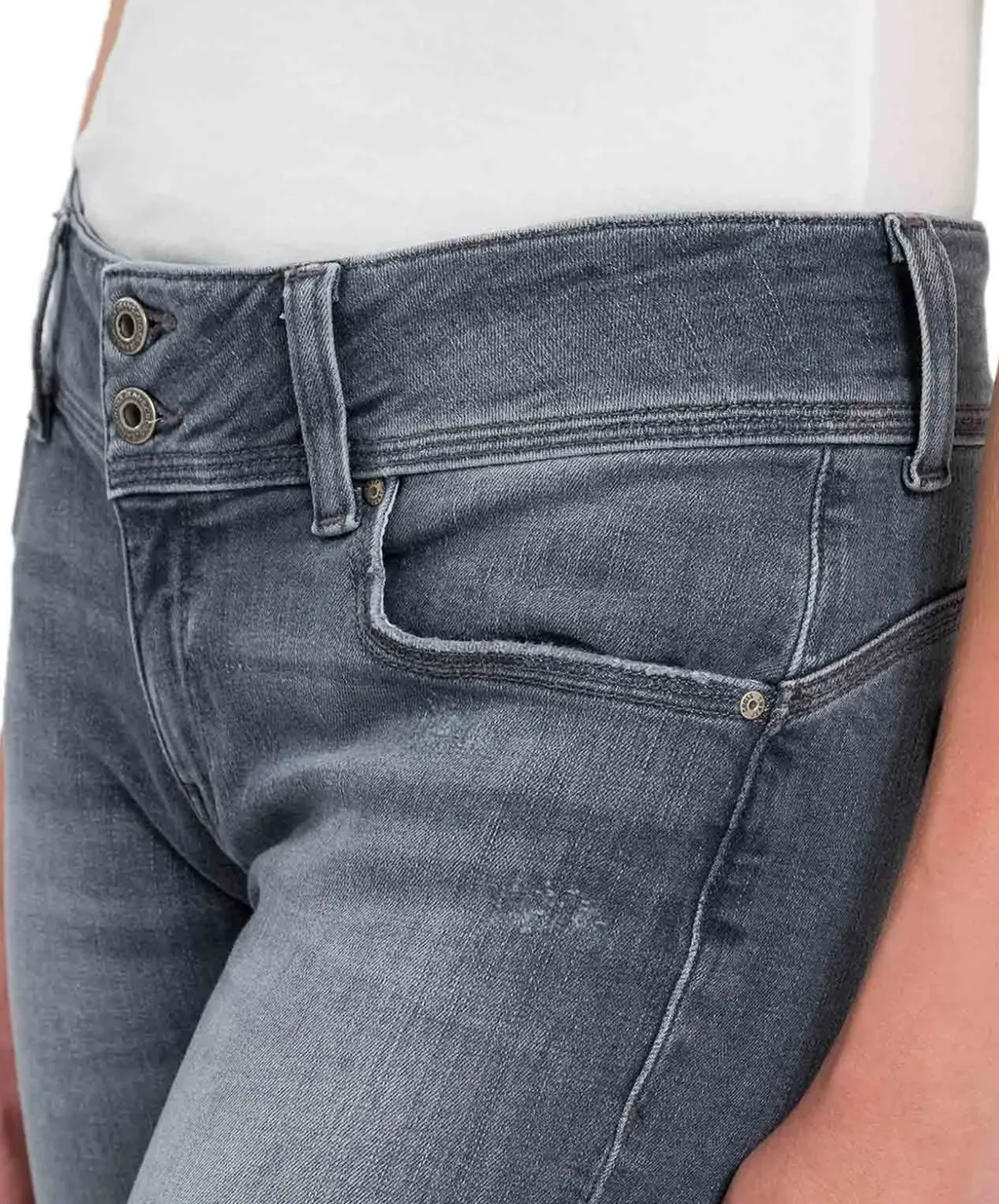 Cross Loie Jeans Regular Fit mit Doppelknopf in Mittelgrau