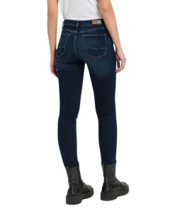 Cross Skinny Jeans Alan in Deep Blue mit hohem Bund