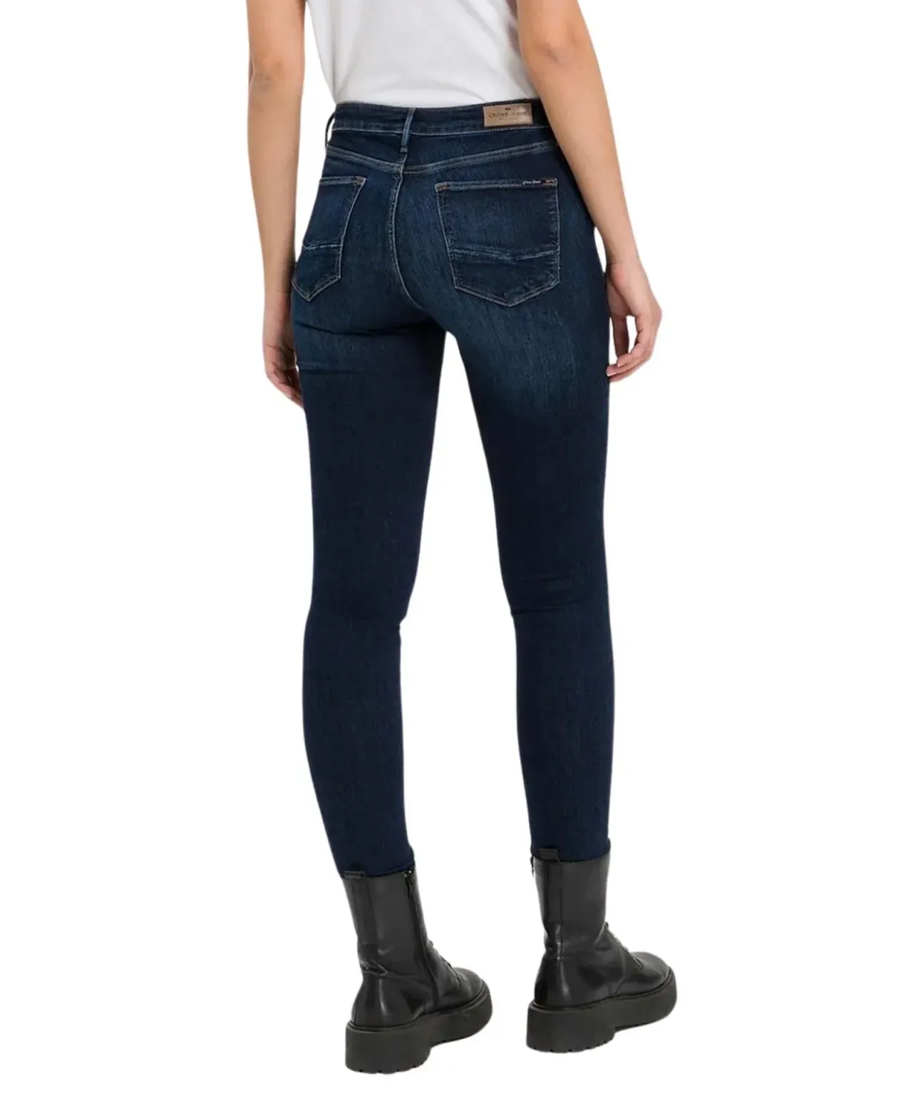Cross Skinny Jeans Alan in Deep Blue mit hohem Bund