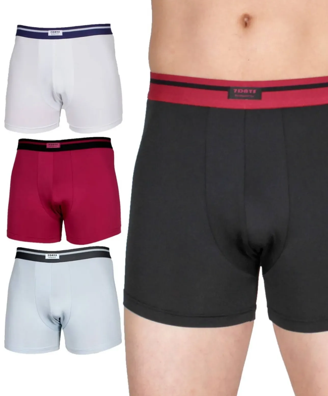 7Days Bodywear Boxershorts (4 Stück) mit Jacquardstreifen