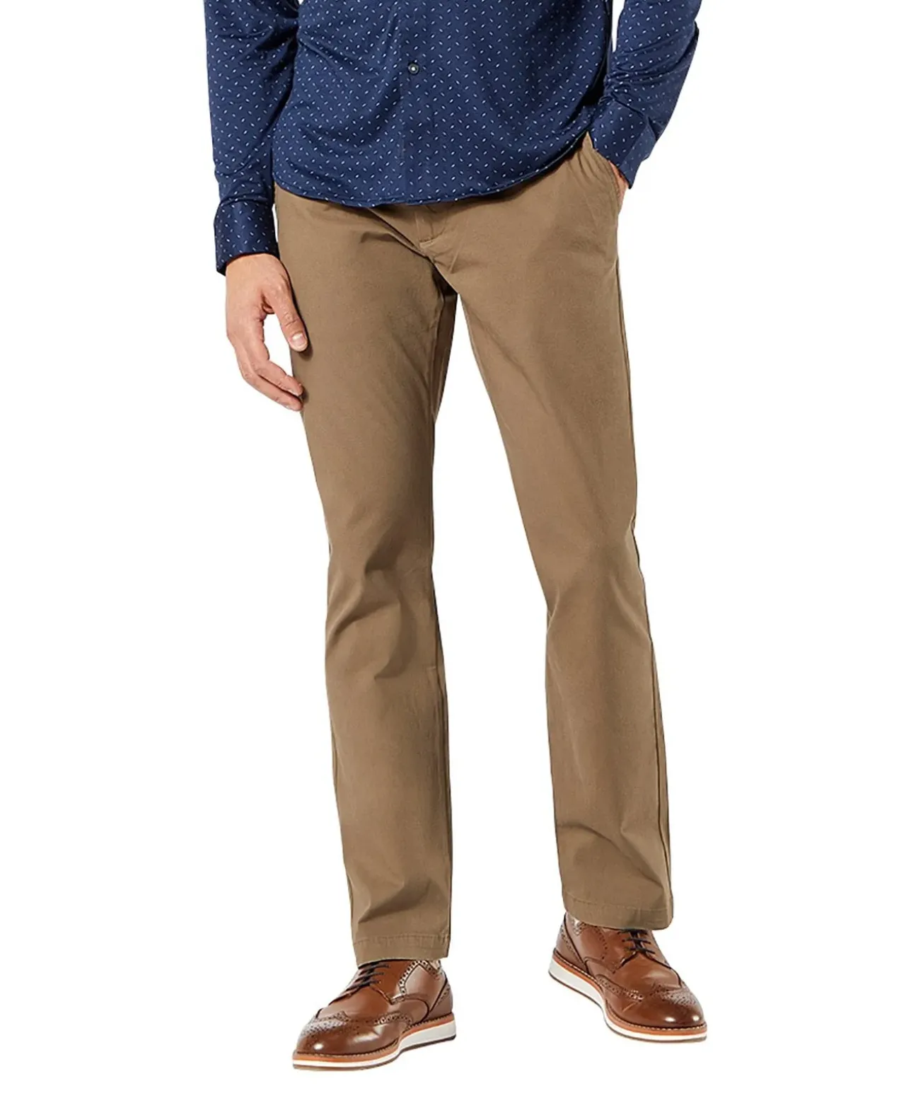 Dockers Chino Hose im Straight Fit aus braunem Twill