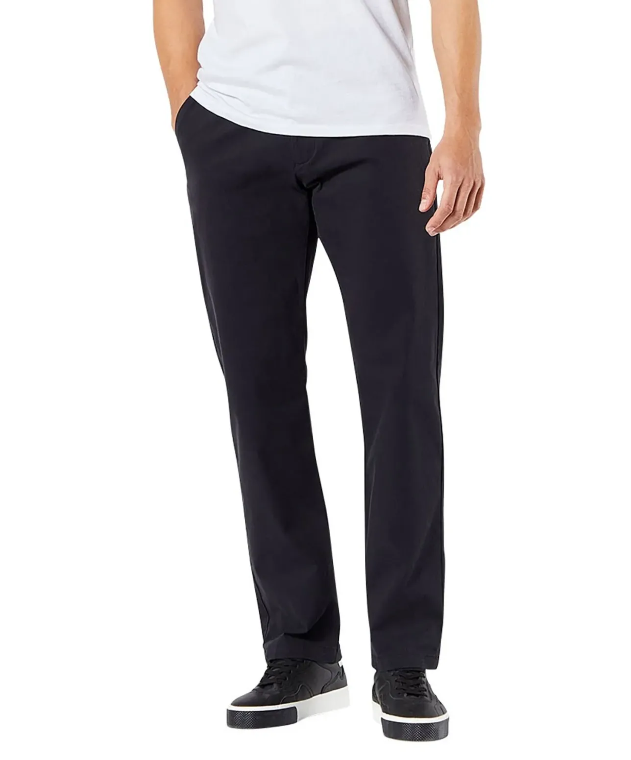 Dockers Herren Chino Straight Fit aus schwarzem Twill