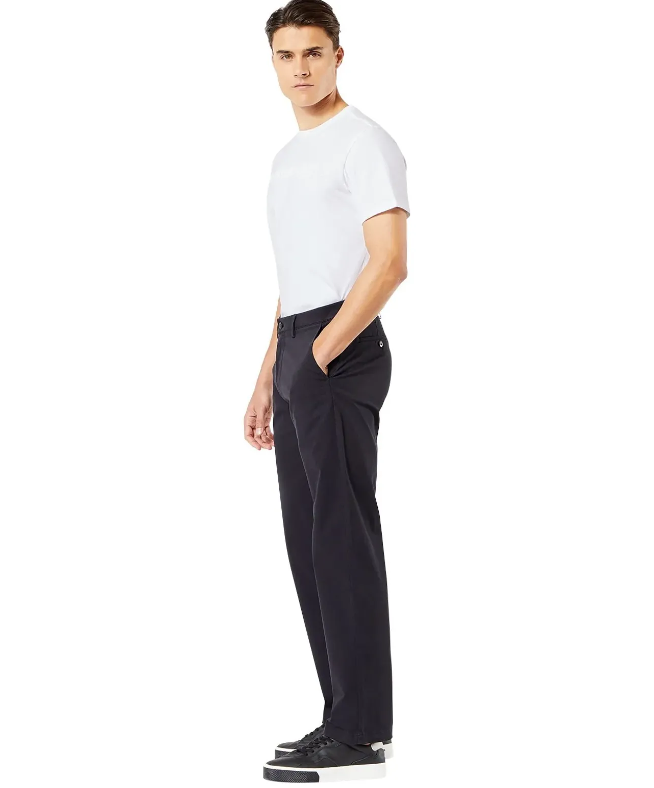 Dockers Herren Chino Straight Fit aus schwarzem Twill