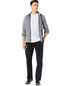 Dockers Herren Chino Straight Fit aus schwarzem Twill
