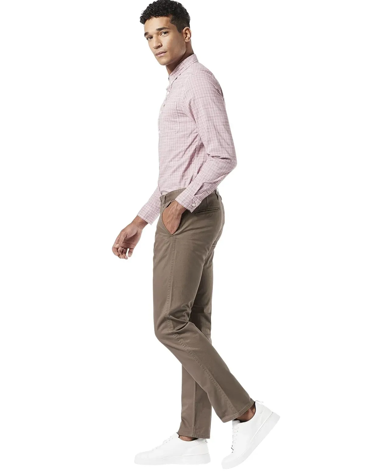 Dockers Hose Alpha Slim Tarped in Dark Pebble