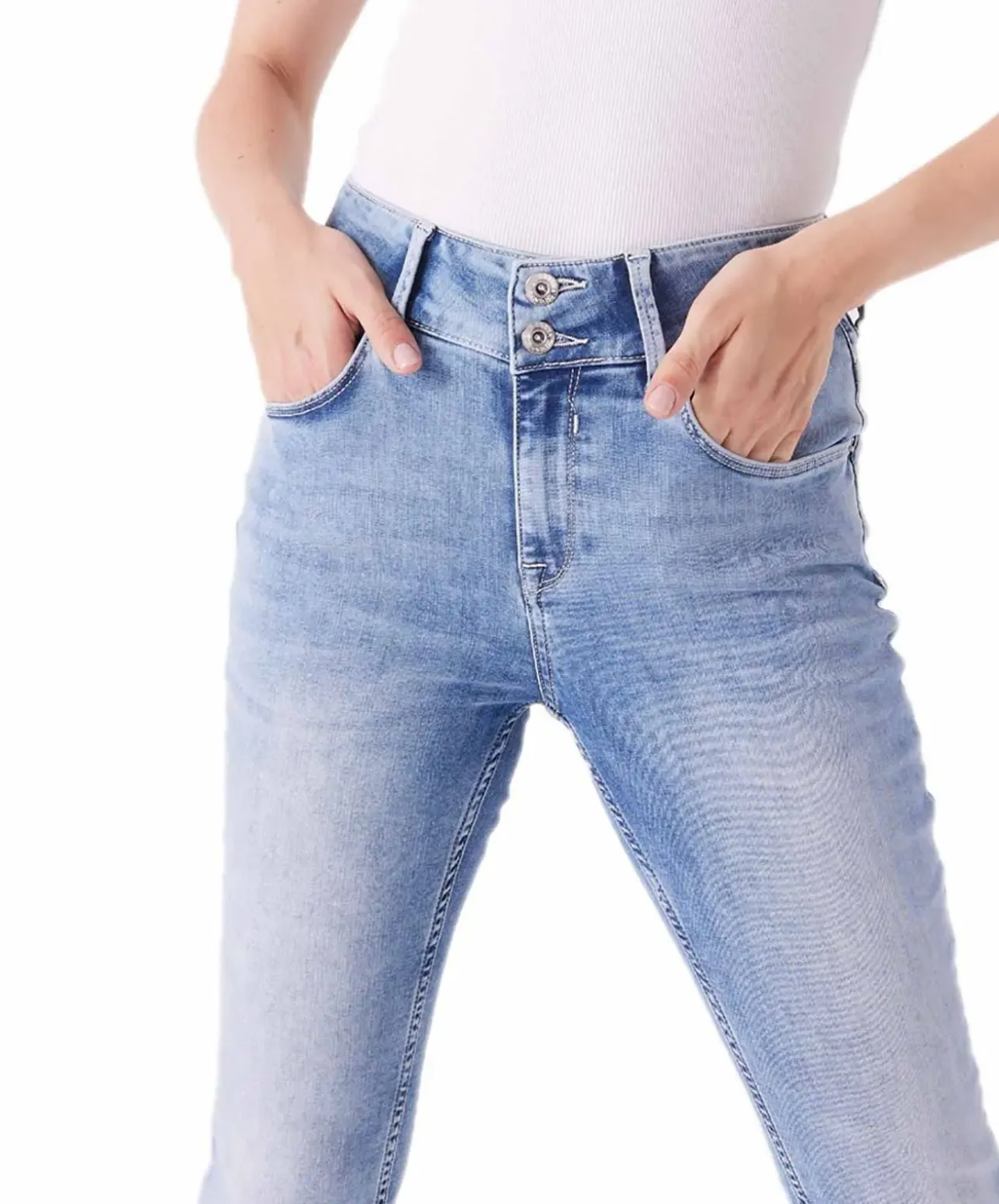 Garcia Caro Jeans Curved in hellem Bleached