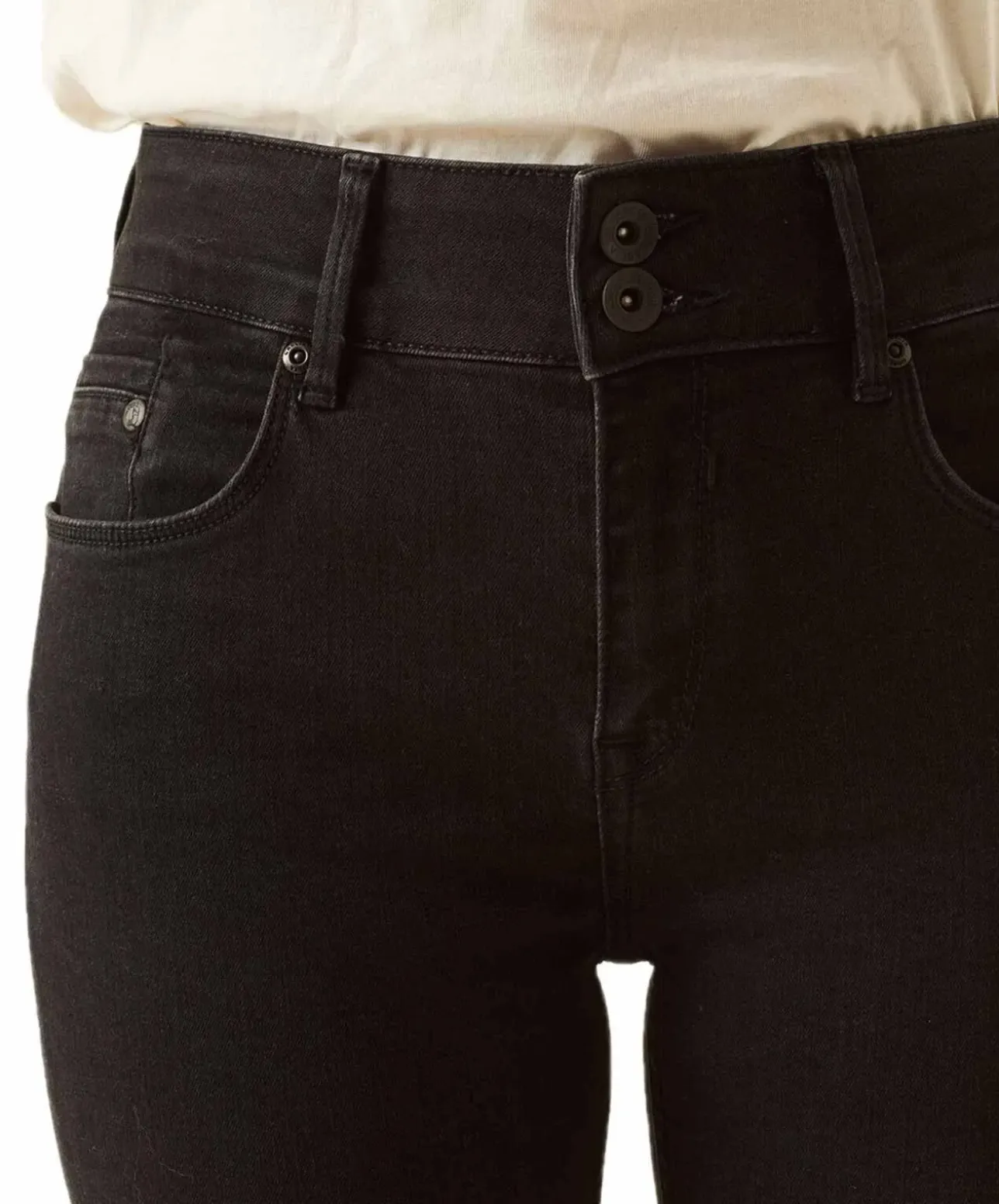 Garcia Caro Jeans Curved in schwarzem Dark Used