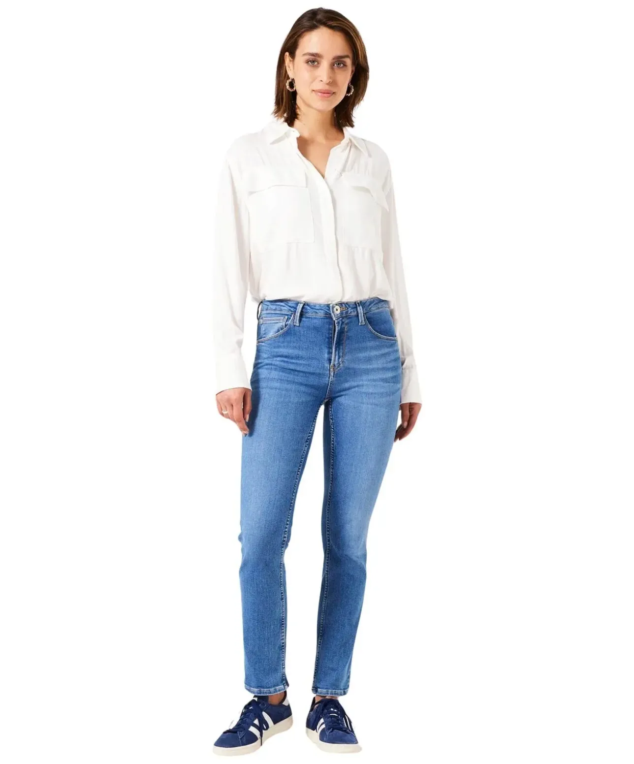 Garcia Celia 248 Jeans Straight Fit in Mittelblau