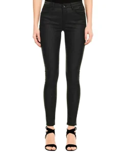 Garcia Damen Jeans Superslim Celia aus schwarzem Coated-Denim