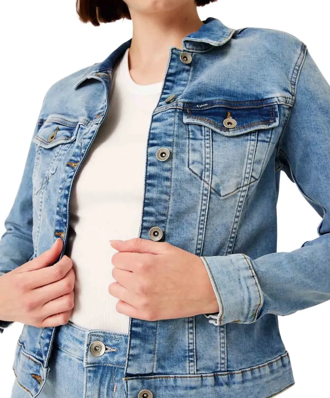 Garcia Damen Jeansjacke Sofia Slim in hellblauer Optik