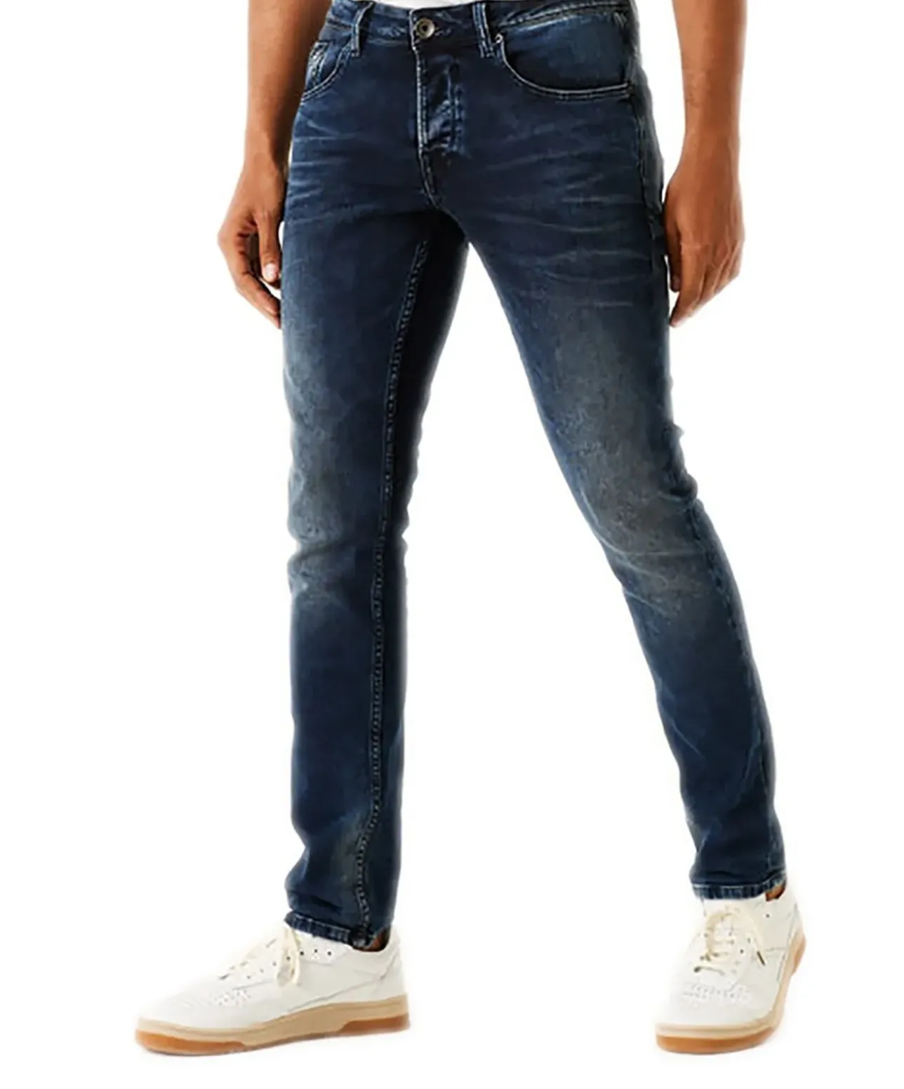 Garcia Herren Jeans Slim Fit Savio in dunklem Vintage-Look