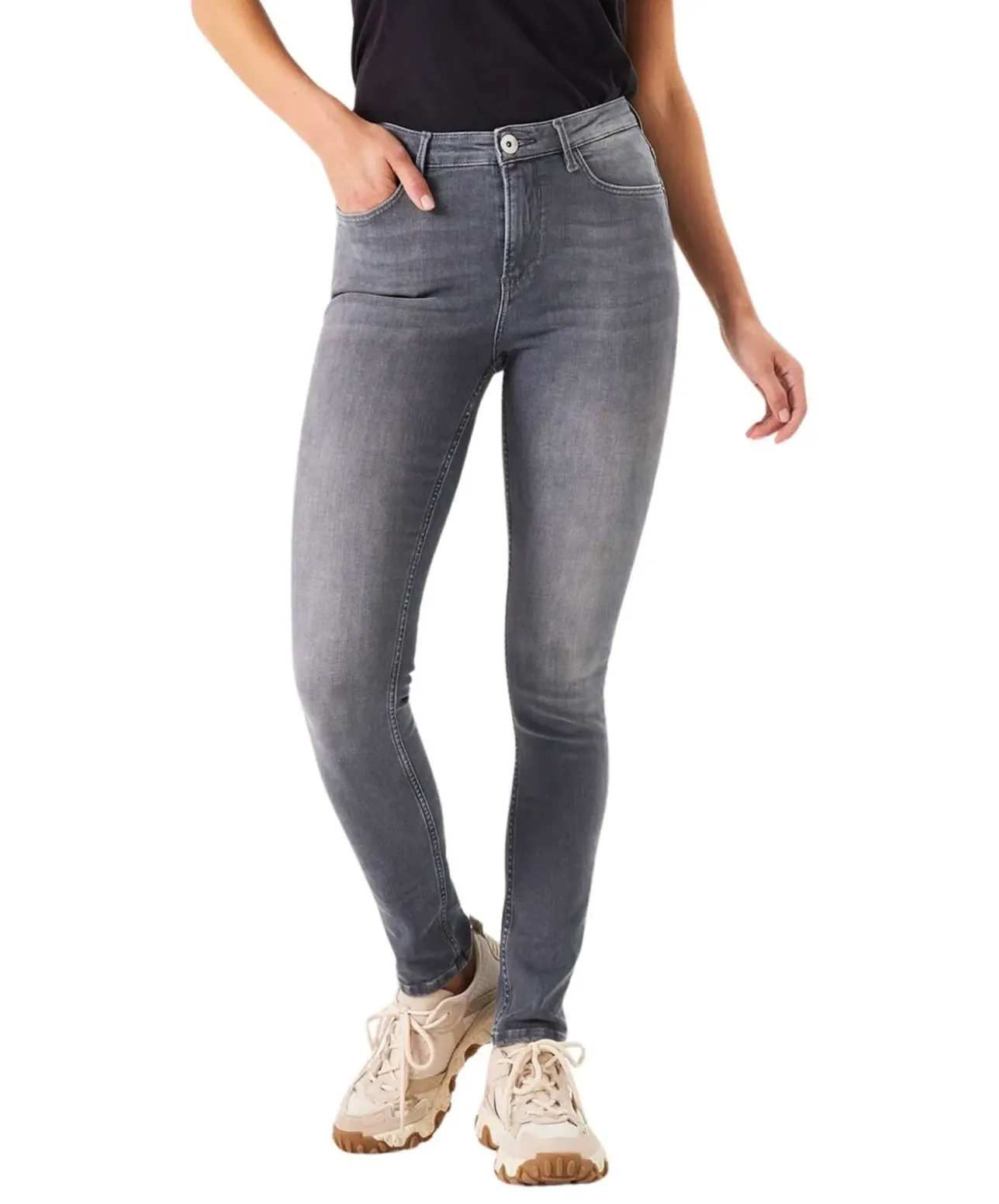 Garcia Jeans Celia in Grau mit hoher Taille